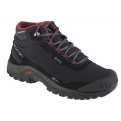 Buty Salomon Shelter Cs Wp 411105 czarne. Czarne buty sportowe na co dzień damskie bez wzorów, z softshellu, trekkingowe. Za 706.37 zł.