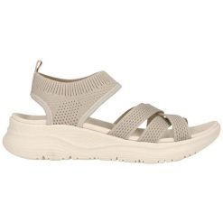 Sandały damskie Whistler Acerra. Białe sandały damskie WHISTLER, bez wzorów, z materiału, bez obcasa. Za 245.00 zł.