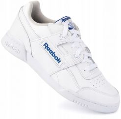 Męskie buty sportowe sneakersy skórzane białe REEBOK WORKOUT PLUS. Białe buty sportowe na co dzień męskie Reebok, z materiału, bez zapięcia, trekkingowe, reebok classic. Za 279.00 zł.