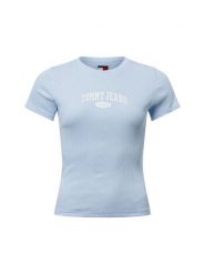Tommy Jeans Koszulka Kobiety Bawełna niebieski, L. Niebieskie t-shirty damskie Tommy Jeans, l, bez wzorów, z bawełny, bez kołnierzyka. Za 119.95 zł.