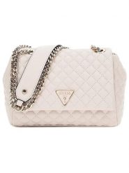 Guess Torebka w kolorze kremowym - 21 x 16 x 10 cm rozmiar: onesize. Brązowe torebki klasyczne damskie Guess, z aplikacjami, z materiału, pikowane, bez dodatków. Za 527.10 zł.