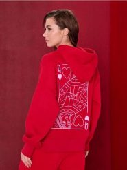 Bluza z nadrukiem na plecach - czerwony. Czerwone bluzy bez kaptura damskie Sinsay, l. Za 49.99 zł.