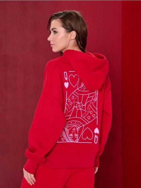 Bluza z nadrukiem na plecach - czerwony. Czerwone bluzy bez kaptura damskie Sinsay, l. Za 49.99 zł.
