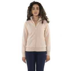 Bluza ciepła z pełny zamek błyskawiczny na czas wolny. Brązowe bluzy bez kaptura damskie LEONE 1947 APPAREL, z bawełny. W wyprzedaży za 134.57 zł.