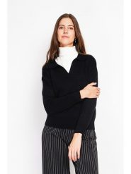 ASSUILI Sweter w kolorze czarnym rozmiar: 40. Czarne swetry klasyczne damskie Assuili, bez kołnierzyka. Za 117.45 zł.