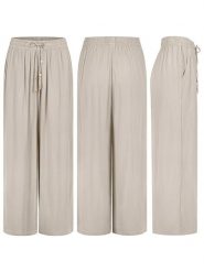 Eight2Nine Spodnie w kolorze beżowym rozmiar: L. Brązowe spodnie materiałowe damskie Eight2Nine, bez wzorów, z materiału. Za 73.93 zł.