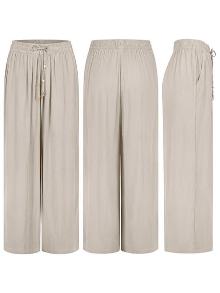 Eight2Nine Spodnie w kolorze beżowym rozmiar: L. Brązowe spodnie materiałowe damskie Eight2Nine, bez wzorów, z materiału. Za 86.99 zł.