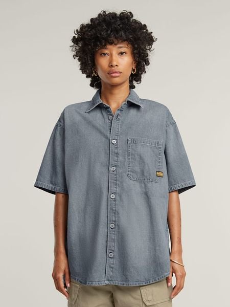 G-Star Koszula dżinsowa w kolorze niebieskim rozmiar: M. Niebieskie koszule damskie G-Star, m, bez wzorów, z bawełny, retro, bez kołnierzyka, bez ramiączek. Za 195.99 zł.