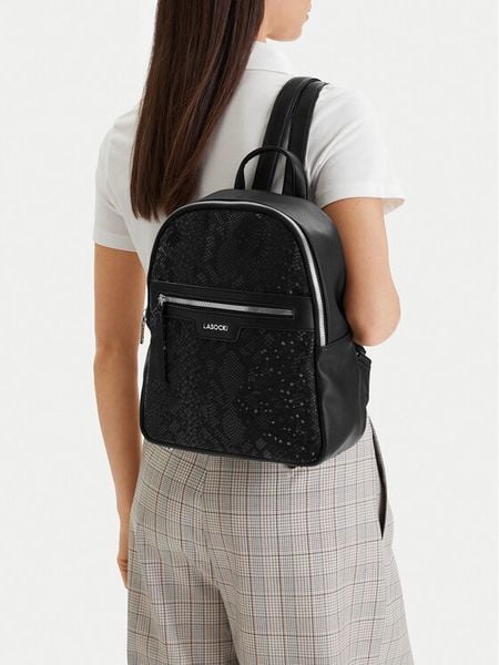 Lasocki Plecak CEO-LSK-X-012-09 Czarny. Czarne plecaki damskie Lasocki, bez wzorów, z materiału. Za 199.99 zł.