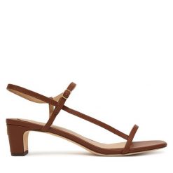 Sandały LAUREN RALPH LAUREN. Brązowe sandały damskie Lauren Ralph Lauren, bez wzorów, bez obcasa, na płaskiej podeszwie. Za 729.99 zł.