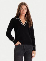 Morgan Sweter 252-MCOLO Czarny Regular Fit. Czarne swetry klasyczne damskie Morgan, l, z syntetyku, bez kołnierzyka. Za 249.99 zł.