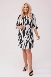 Sukienka Savannah - wzór zebry PLUS SIZE XXL OVERSIZE WIOSNA. Białe sukienki damskie Moda Size Plus Iwanek, na co dzień, na wiosnę, l, bez wzorów, z elastanu, eleganckie, bez kołnierzyka, plus size, bez ramiączek, midi, dopasowane. Za 239.90 zł.