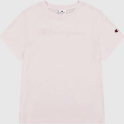 Koszulka damska Champion SS Tee 117650. Czerwone t-shirty damskie CHAMPION, bez wzorów, bez kołnierzyka. Za 85.00 zł.