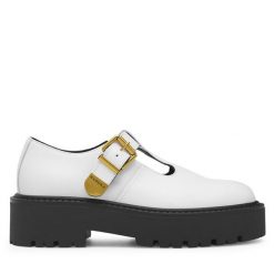 Półbuty Badura. Białe półbuty damskie Badura, bez wzorów, bez obcasa, na płaskiej podeszwie. Za 287.99 zł.