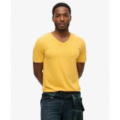 T-shirt melanżowy z dekoltem w serek Superdry. Brązowe t-shirty męskie Superdry., m, bez wzorów, bez kołnierzyka. Za 145.00 zł.