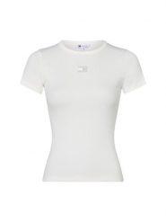 Tommy Jeans Koszulka Kobiety Bawełna biały, S. Białe t-shirty damskie Tommy Jeans, s, bez wzorów, z bawełny, bez kołnierzyka. Za 169.95 zł.