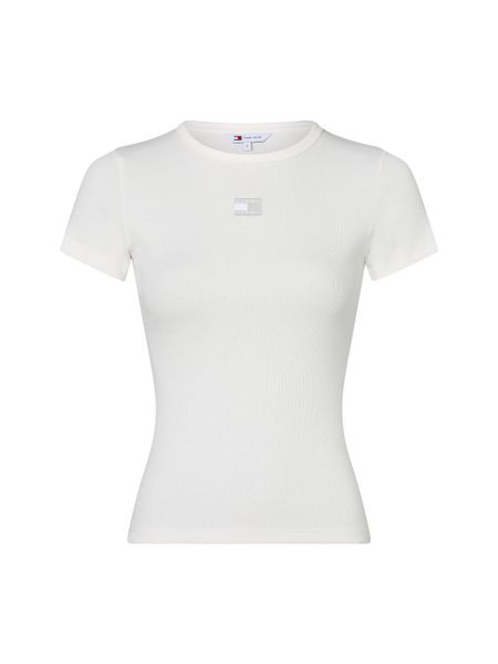 Tommy Jeans Koszulka Kobiety Bawełna biały, S. Białe t-shirty damskie Tommy Jeans, s, bez wzorów, z bawełny, bez kołnierzyka. Za 169.95 zł.