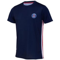 Koszulka piłkarska dla dorosłych Paris Saint-Germain. Niebieskie t-shirty sportowe męskie PSG, l, bez ramiączek, do piłki nożnej. Za 129.99 zł.