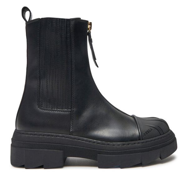 Sztyblety Furla. Czarne botki damskie Furla, bez obcasa, na płaskiej podeszwie, bez zapięcia. Za 959.99 zł.