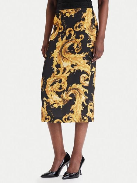 Versace Jeans Couture Spódnica ołówkowa 80HAE806 NS820 Czarny Slim Fit. Czarne spódniczki damskie Versace Jeans Couture, bez wzorów, z jeansu, ołówkowe. Za 719.99 zł.