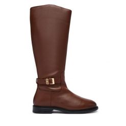 Kozaki Tommy Hilfiger. Brązowe kozaki damskie Tommy Hilfiger, bez obcasa. Za 949.99 zł.