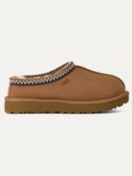 UGG Skórzane kapcie "Tasman II" w kolorze jasnobrązowym rozmiar: 37. Brązowe kapcie damskie Ugg, z wełny. Za 505.13 zł.