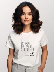 WOOOP Koszulka w kolorze białym rozmiar: XL. Białe bluzki damskie Wooop, xl, bez wzorów, z bawełny, bez kołnierzyka, bez ramiączek. Za 56.99 zł.