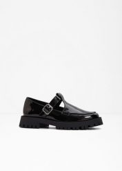 Półbuty loafersy chunky. Czarne półbuty damskie bonprix, bez wzorów, bez obcasa. Za 122.99 zł.