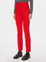 Tommy Hilfiger Spodnie materiałowe Elevated WW0WW39721 Czerwony Slim Fit. Czerwone spodnie materiałowe damskie Tommy Hilfiger, bez wzorów, z materiału. Za 649.99 zł.