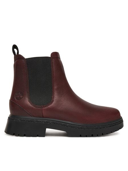 Timberland Sztyblety Cambria Valley TB0A42BXEIW1 Bordowy. Czerwone botki damskie Timberland, ze skóry, bez obcasa, na płaskiej podeszwie, bez zapięcia. Za 639.99 zł.