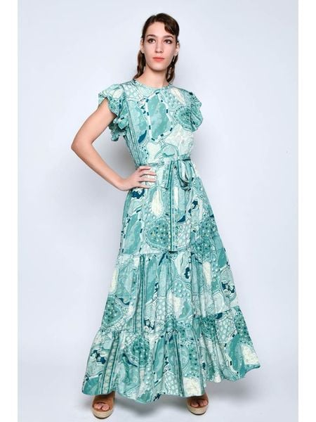 Tarifa Sukienka w kolorze turkusowo-kremowym rozmiar: S. Białe sukienki damskie Tarifa, s, bez wzorów, bez kołnierzyka, bez ramiączek, maxi. Za 88.02 zł.