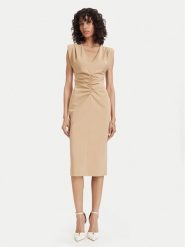 ACCESS FASHION Sukienka koktajlowa 63-3409-162 Beżowy Regular Fit. Brązowe sukienki damskie ACCESS FASHION, bez wzorów, z syntetyku, wizytowe, bez kołnierzyka, bez ramiączek. Za 669.99 zł.