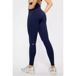 FABLETICS Damskie Legginsy Sportowe Wysoki Stan Seamless Scrunch. Niebieskie legginsy sportowe damskie FABLETICS, l, bez wzorów, z materiału, z podwyższonym stanem, na fitness i siłownię. Za 299.99 zł.