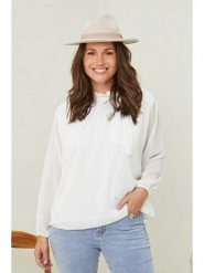 Curvy Lady Bluzka w kolorze białym rozmiar: 40/42. Białe bluzki damskie Curvy Lady, bez wzorów, klasyczne, bez kołnierzyka, bez ramiączek. Za 61.31 zł.