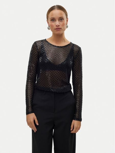 Vero Moda Bluzka Safina 10317016 Czarny Regular Fit. Czarne bluzki damskie Vero Moda, m, bez wzorów, z syntetyku, bez kołnierzyka, bez ramiączek. Za 79.99 zł.