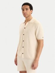 Tommy Hilfiger Koszula MW0MW42796 Kremowy Regular Fit. Białe koszule męskie Tommy Hilfiger, l, bez wzorów, z bawełny, bez kołnierzyka, bez ramiączek. Za 649.99 zł.