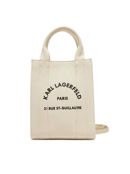 KARL LAGERFELD Torebka A1W50039 Beżowy. Brązowe torebki klasyczne damskie Karl Lagerfeld, bez wzorów, z materiału, bez dodatków. Za 279.99 zł.