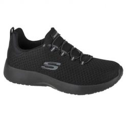 Buty do chodzenia damskie Skechers Dynamight. Czarne buty sportowe na co dzień damskie Skechers, bez wzorów, z materiału, trekkingowe. Za 286.00 zł.
