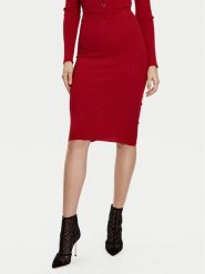 Guess Spódnica midi W5RD15 Z2V62 Czerwony Slim Fit. Czerwone spódniczki damskie Guess, xs, z aplikacjami, z syntetyku, midi. Za 229.99 zł.