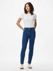 Pieces Dżinsy "Pcbella" - Tapered fit - w kolorze niebieskim rozmiar: W25/L32. Niebieskie jeansy damskie Pieces, z podwyższonym stanem. Za 92.21 zł.