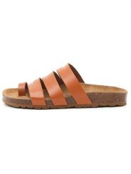 Billowy Skórzane japonki w kolorze jasnobrązowym rozmiar: 38. Brązowe klapki damskie Billowy, bez wzorów, bez obcasa. Za 132.05 zł.