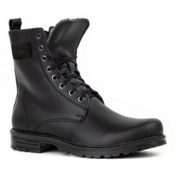 Polbut Sztyblety męskie militarne polskie skóra 2118S czarne. Czarne sztyblety męskie na jesień, ze skóry, bez zapięcia. Za 377.80 zł.