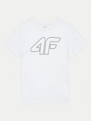 4F T-Shirt 4FJWMM00TTSHM1627 Biały Regular Fit. Białe t-shirty chłopięce 4f, bez wzorów, z bawełny, bez ramiączek. Za 49.99 zł.