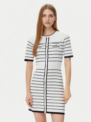 Morgan Sukienka dzianinowa 251-RMELIN Biały Regular Fit. Białe sukienki damskie Morgan, l, bez wzorów, z dzianiny, bez kołnierzyka, bez ramiączek. Za 279.99 zł.