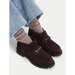 Półbuty Badura. Brązowe półbuty damskie Badura, bez wzorów, bez obcasa, na płaskiej podeszwie. Za 429.99 zł.