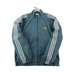 Second life - Kurtka dresowa męska Y2K - Stan bardzo dobry. Niebieskie kurtki treningowe męskie Adidas, m, bez wzorów, z dresówki, na fitness i siłownię. Za 186.06 zł.