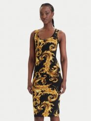 Versace Jeans Couture Sukienka codzienna 80HAO946 JS533 Czarny Slim Fit. Czarne sukienki damskie Versace Jeans Couture, na co dzień, bez wzorów, z jeansu, bez kołnierzyka, bez ramiączek, proste. Za 1,179.00 zł.