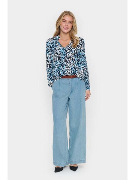 SAINT TROPEZ Bluzka w kolorze niebieskim rozmiar: M. Niebieskie bluzki damskie Saint Tropez, m, bez wzorów, z wiskozy, klasyczne, bez kołnierzyka, bez ramiączek. Za 86.99 zł.