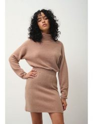 AUTHENTIC CASHMERE Kaszmirowy golf w kolorze beżowym rozmiar: XL. Brązowe golfy damskie AUTHENTIC CASHMERE, xl, bez wzorów, z kaszmiru, bez ramiączek. Za 325.03 zł.