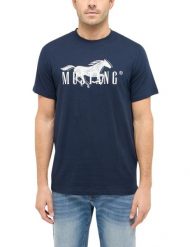 Męski T-Shirt Mustang Style Austin Dark Sapphire 1016279 4136. Niebieskie t-shirty męskie Mustang, m, bez wzorów, bez kołnierzyka. Za 69.99 zł.